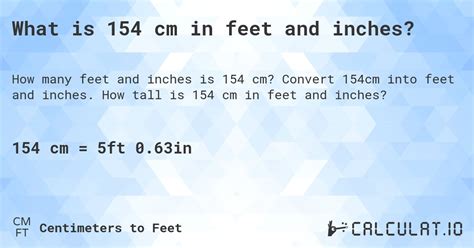 154cm feet|154 inches to feet and.